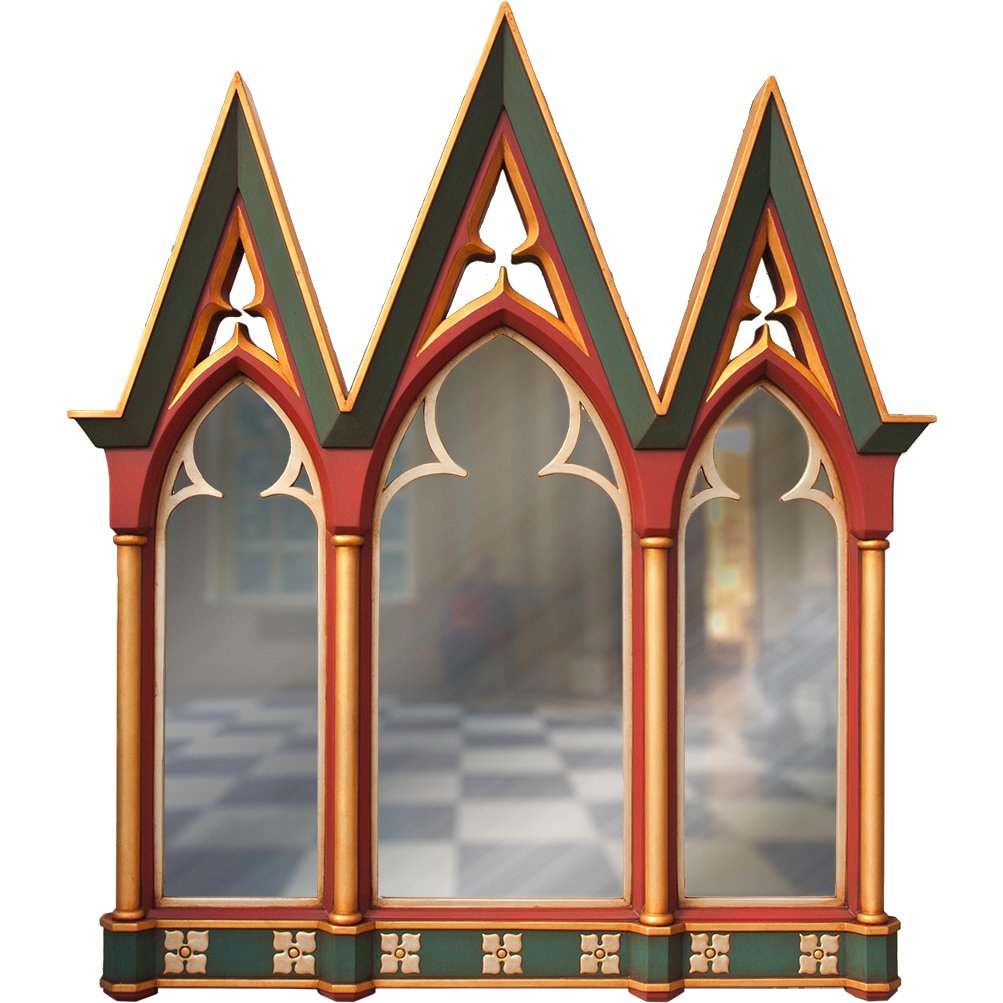 large-gothic-mirror-gilded-f-copy.jpg Gothic Triptych Overmantel Mirror - Image 1