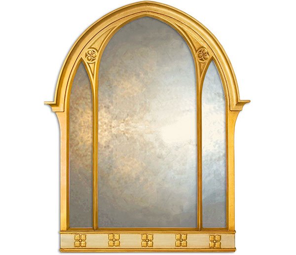 large-gothic-overmantle-mirror.jpg Large Gothic Overmantle Mirror - Image 1