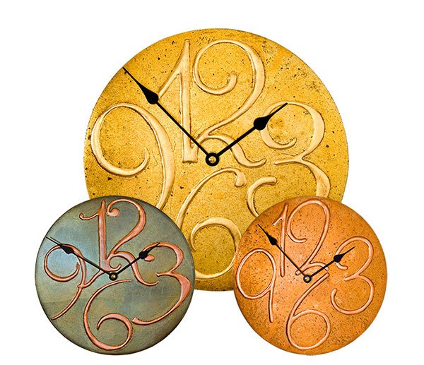 large-round-wall-clocks-with-raised-arab-numerals.jpg Round Clocks with Raised Arab Numerals - Image 1