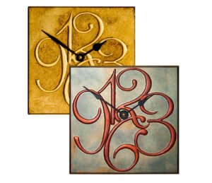Large Square Wall Clocks -with Raised Arabic Numerals