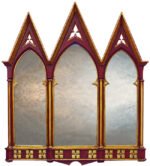 Gothic Triptych Overmantel Mirror - Image 5