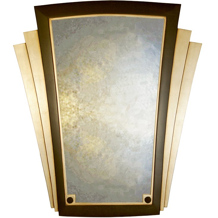 qww.jpg Plain Art Deco Winged Wall Mirror - Image 1