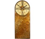 Rusty Brown Marble Mantel Clock with Round Dial